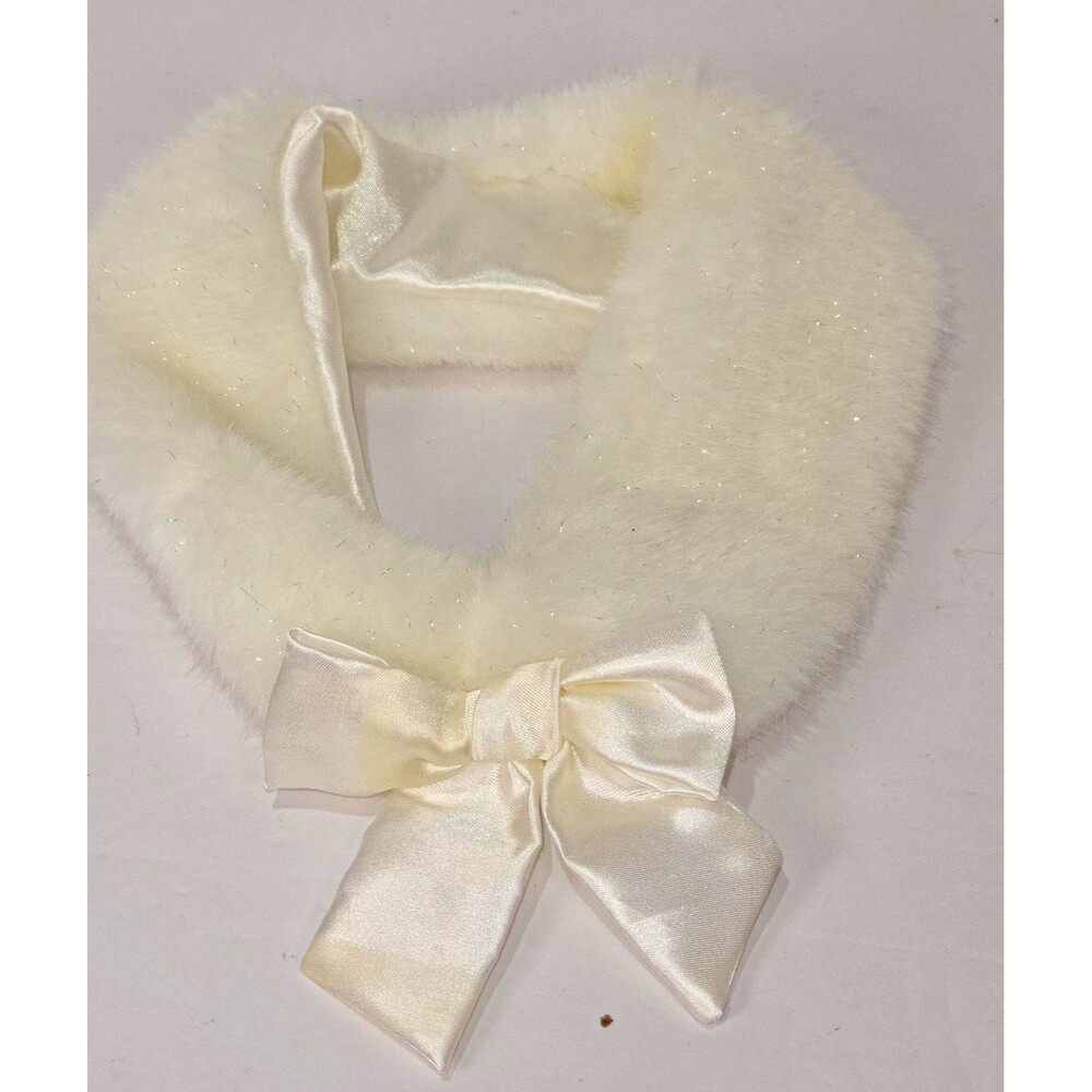 Build a Bear White Faux Fur Wrap for Plush Stuffed Bear